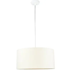 BPS Koncept Hängeleuchte Retro Creme Gold Stoff rund Esszimmer< Hängelampen|Esszimmer Lampen