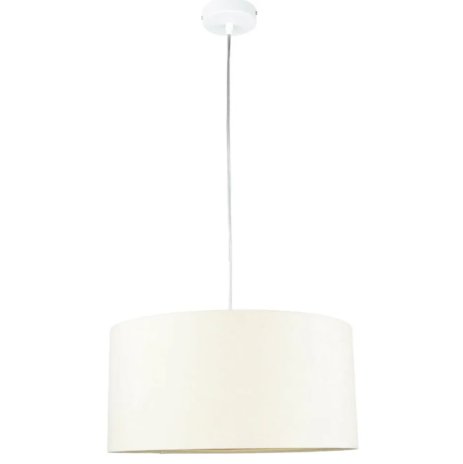 BPS Koncept Hängeleuchte Retro Creme Gold Stoff rund Esszimmer< Hängelampen|Esszimmer Lampen