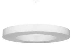 Hängelampen|Esszimmer Lampen*Sollux Hängeleuchte Ring Weiß Ø 90 cm rund 8x E27 Stoff