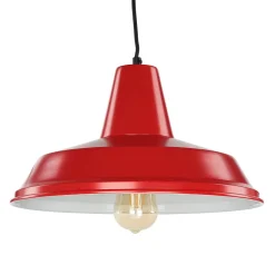 Vintage Lampen|Industrie Lampen*Luminex Hängeleuchte Rot Metall Vintage Mid Century Design