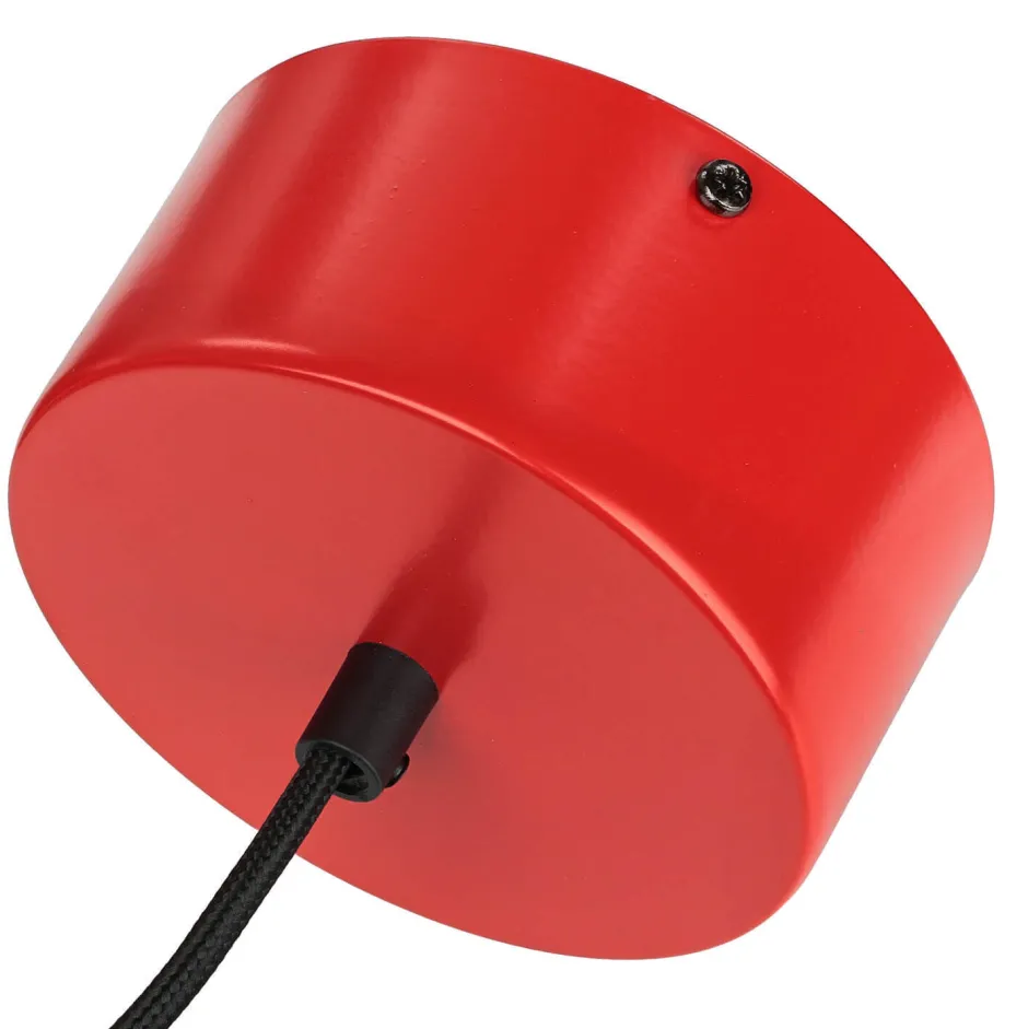 Vintage Lampen|Industrie Lampen*Luminex Hängeleuchte Rot Metall Vintage Mid Century Design