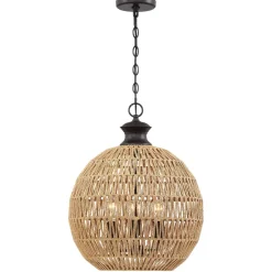 Elstead Hängeleuchte rund Ø 46,5 cm H: max. 251,4 cm Seil Schirm< Hängelampen|Wohnzimmerlampen