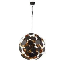 Searchlight Hängeleuchte rund Ø 54 cm Metall Schwarz Gold 6x E14< Hängelampen|Esszimmer Lampen