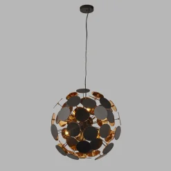 Searchlight Hängeleuchte rund Ø 54 cm Metall Schwarz Gold 6x E14< Hängelampen|Esszimmer Lampen