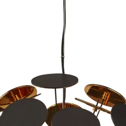 Searchlight Hängeleuchte rund Ø 54 cm Metall Schwarz Gold 6x E14< Hängelampen|Esszimmer Lampen
