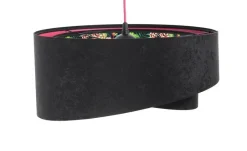 Hängelampen|Bürolampen*BPS Koncept Hängeleuchte rund Ø 50 cm Stoff Velours Optik Tropical E27