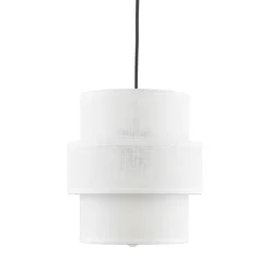 Hängelampen|Bürolampen*TK Lighting Hängeleuchte rund Ø 20 cm Weiß Schwarz E27 Stoff Metall