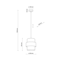 Hängelampen|Bürolampen*TK Lighting Hängeleuchte rund Ø 20 cm Weiß Schwarz E27 Stoff Metall
