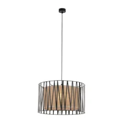 TK Lighting Hängeleuchte rund Ø 50 cm 3x E27 Schwarz Braun Modern< Hängelampen|Bürolampen