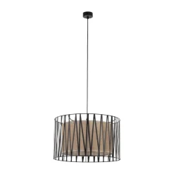 TK Lighting Hängeleuchte rund Ø 50 cm 3x E27 Schwarz Braun Modern< Hängelampen|Bürolampen