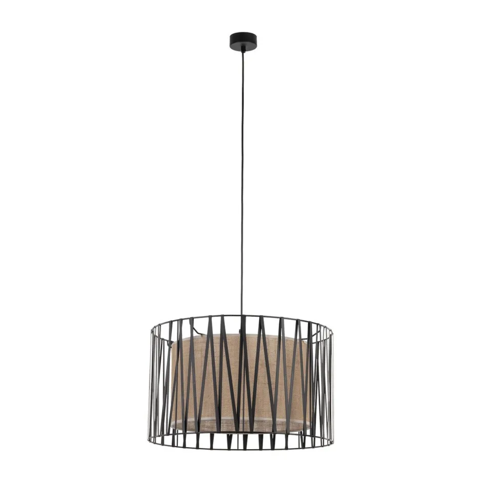 TK Lighting Hängeleuchte rund Ø 50 cm 3x E27 Schwarz Braun Modern< Hängelampen|Bürolampen