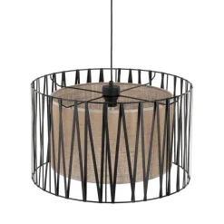 TK Lighting Hängeleuchte rund Ø 50 cm 3x E27 Schwarz Braun Modern< Hängelampen|Bürolampen