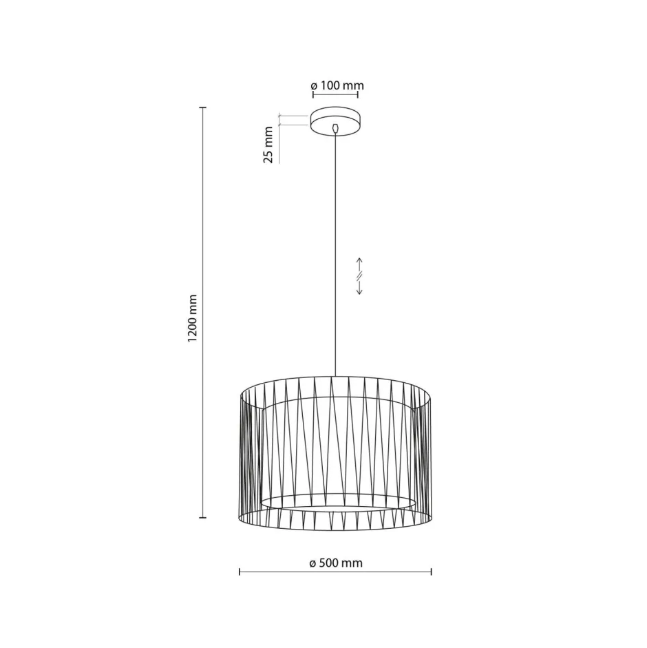 TK Lighting Hängeleuchte rund Ø 50 cm 3x E27 Schwarz Braun Modern< Hängelampen|Bürolampen