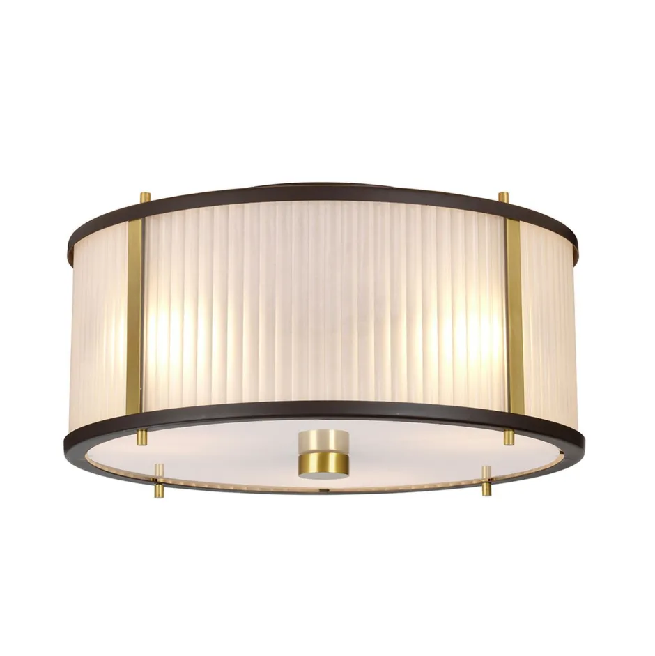 Hängelampen|Esszimmer Lampen*Elstead Hängeleuchte rund 40 cm Jugendstil Glas Stahl 3x E27