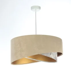 BPS Koncept Hängeleuchte rund D: 50 cm E27 Stoff Velours Optik< Bürolampen|Schlafzimmer Lampen