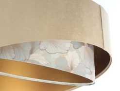 BPS Koncept Hängeleuchte rund D: 50 cm E27 Stoff Velours Optik< Bürolampen|Schlafzimmer Lampen