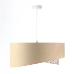 BPS Koncept Hängeleuchte rund D: 50 cm E27 Stoff Velours Optik Modern KARIM< Hängelampen|Bürolampen