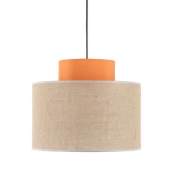 Wohnzimmerlampen|Stofflampen*TK Lighting Hängeleuchte rund E27 Ø 38 cm H: max. 170 cm Jute Stoff