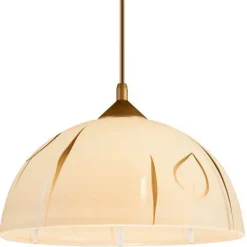 Hängelampen|Esszimmer Lampen*Lamkur Hängeleuchte Rund Gold Retro Esstisch Glas Lampe