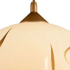 Hängelampen|Esszimmer Lampen*Lamkur Hängeleuchte Rund Gold Retro Esstisch Glas Lampe