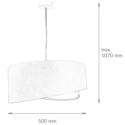 Hängelampen|Esszimmer Lampen*BPS Koncept Hängeleuchte rund Groß Beige Weiß Ø50cm Esstisch