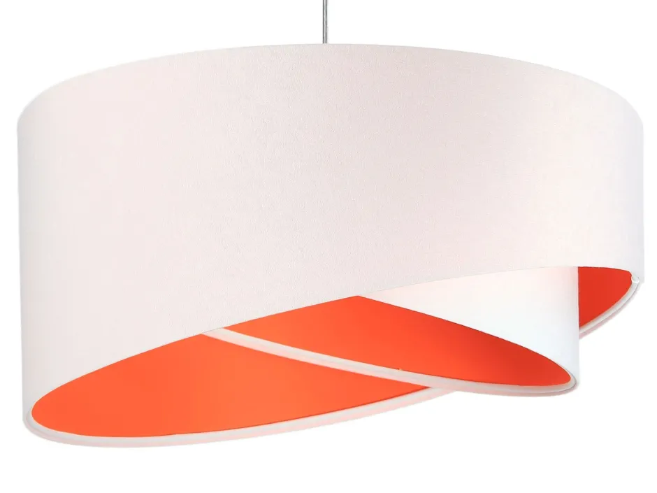 BPS Koncept Hängeleuchte rund Groß Weiß Orange Stoff Esstisch< Moderne Lampen|Wohnzimmerlampen