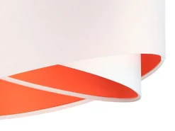 BPS Koncept Hängeleuchte rund Groß Weiß Orange Stoff Esstisch< Moderne Lampen|Wohnzimmerlampen