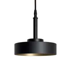 Feuchtraumleuchten|Küchenlampen*Giovanni Battista Hängeleuchte rund Schwarz matt Gold E27 D: 20 cm