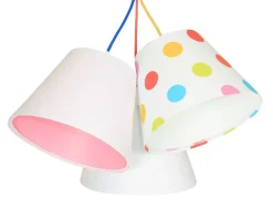 BPS Koncept Hängeleuchte SAMY Weiß Rosa gepunktet Kinder<Kinder Kinderzimmerlampen|Kinderlampen