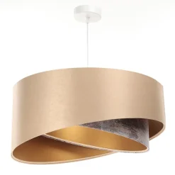 Hängelampen|Bürolampen*BPS Koncept Hängeleuchte Satin E27 rund D: 50 cm in Gold Bunt
