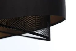 BPS Koncept Hängeleuchte Satin Netz Ø 50 cm E27 rund Schwarz Gold< Hängelampen|Bürolampen