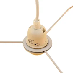Hängelampen|Esszimmer Lampen*Easylight Hängeleuchte Schirm Creme Gold Retro rund Esstisch