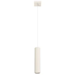 Sollux Hängeleuchte schmal Ø 8 cm Aluminium in Creme für GU10 BERTA< Hängelampen|Wohnzimmerlampen