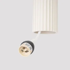 Sollux Hängeleuchte schmal Ø 8 cm Aluminium in Creme für GU10 BERTA< Hängelampen|Wohnzimmerlampen