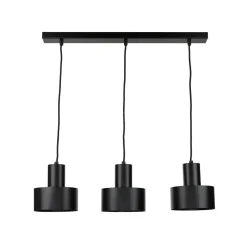 Sigma Hängeleuchte Schwarz breiter Schirm Retro 3 flmg< Hängelampen|Esszimmer Lampen