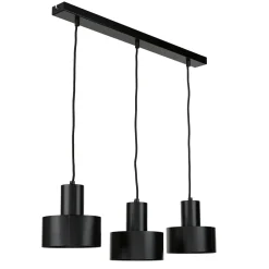 Sigma Hängeleuchte Schwarz breiter Schirm Retro 3 flmg< Hängelampen|Esszimmer Lampen