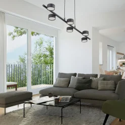 Wohnzimmerlampen|Moderne Lampen*TK Lighting Hängeleuchte Schwarz 6-flammig länglich Esstisch