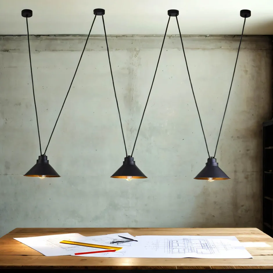 Industrie Lampen|Esszimmer Lampen*Nowodvorski Hängeleuchte Schwarz 3-flmg Esstisch Lampe LEANO