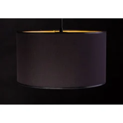 Emibig Hängeleuchte Schwarz Gold Stoff Ø35cm YENNA Wohnzimmer< Hängelampen|Esszimmer Lampen