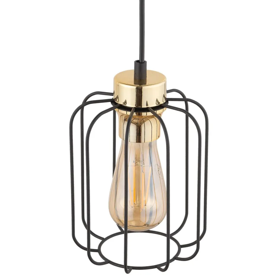 TK Lighting Hängeleuchte Schwarz Gold E27 Metall Draht GALAXY< Hängelampen|Esszimmer Lampen