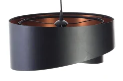 Hängelampen|Bürolampen*BPS Koncept Hängeleuchte Schwarz Kupfer Ø 50 cm Latex E27 rund