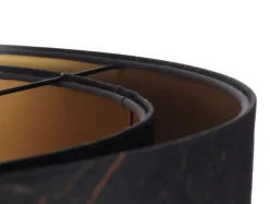 BPS Koncept Hängeleuchte Schwarz marmoriert Gold E27 Velours Optik< Hängelampen|Bürolampen