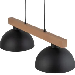 TK Lighting Hängeleuchte Schwarz Metall Holz länglich E27 Esszimmer< Lampen Aus Aller Welt|Skandinavische Lampen