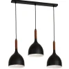 Luminex Hängeleuchte Schwarz Metall Holz länglich< Wohnzimmerlampen|Esszimmer Lampen
