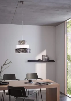 Moderne Lampen|Küchenlampen*WOFI Hängeleuchte Schwarz Weiß Modern Esszimmer LEEN