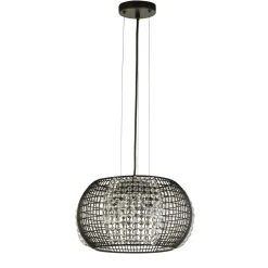 Hängelampen|Bürolampen*Searchlight Hängeleuchte Schwarz 4x G9 Ø 35 cm Metall Glas