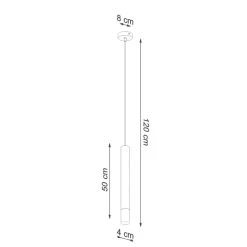 Sollux Hängeleuchte Schwarz Zylinder Ø 4 cm schmal Metall Glas< Moderne Lampen|Wohnzimmerlampen