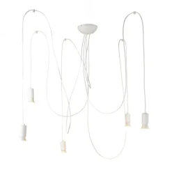 Hängelampen|Esszimmer Lampen*Nowodvorski Hängeleuchte SPIDER in Weiß 5-flmg