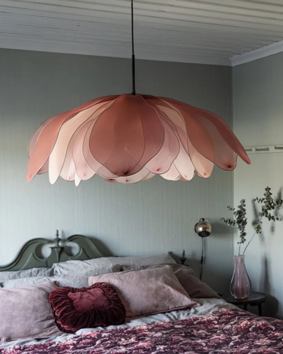 Hängelampen|Esszimmer Lampen*By Rydéns Hängeleuchte Stoff 80 cm breit H: max. 120 cm biegsam Rosa