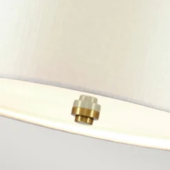 Stofflampen|Wohnzimmerlampen*Elstead Hängeleuchte Stoff Ø36cm in Creme Messing antik